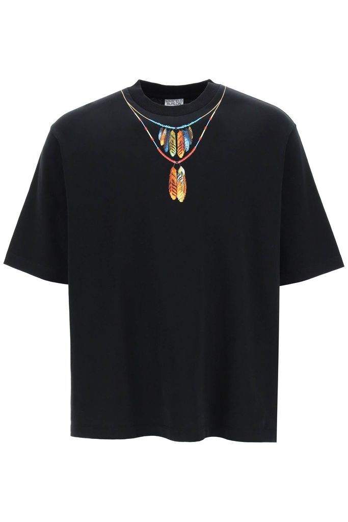 Feathers Necklace Oversized T-Shirt