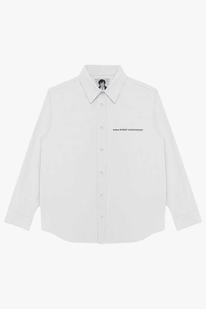 Embrace/robert Mapplethorpe White Shirt With Robert Mapplethorpe Photo Print - Embrace Shirt