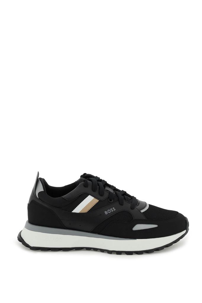 Faux Leather And Mesh Jonah Sneakers