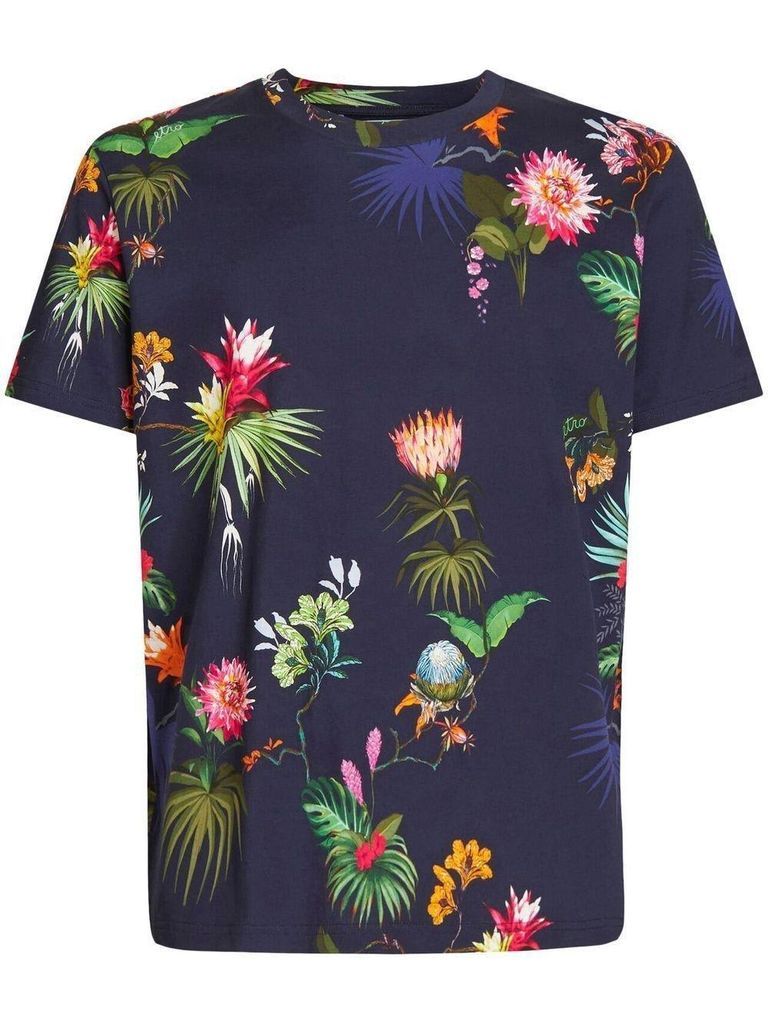 Floral-Pattern Crewneck T-Shirt