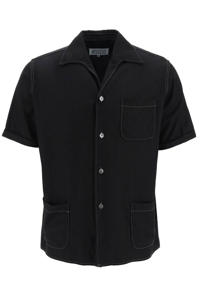 Fluid Shirt With Contrasting Topstitching