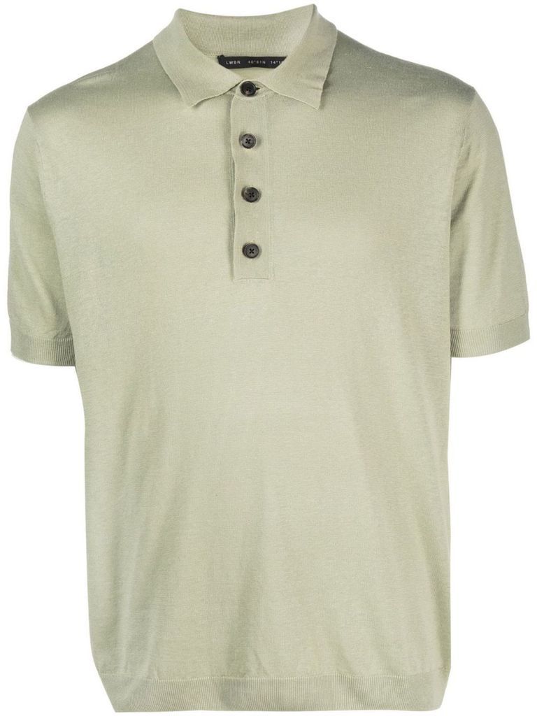 Green Silk-Linen Blend Polo Shirt