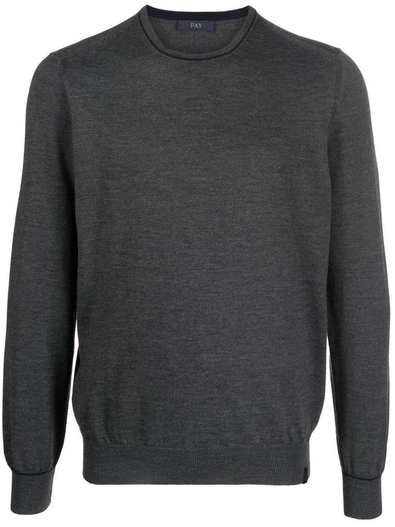 Grey Jumper In Shaved Wool Knit