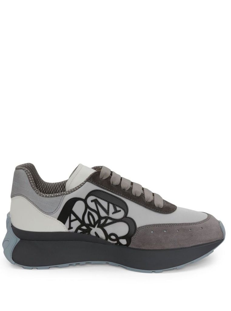 Grey Sprint Runner Sneakers In Polyester