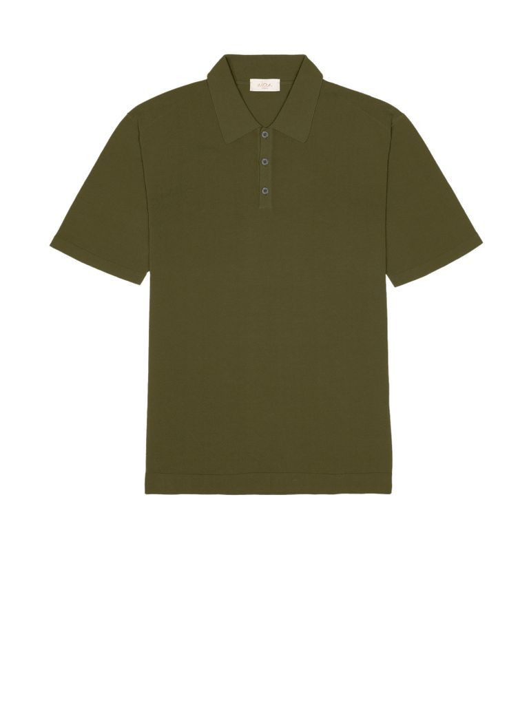 Green Short-Sleeved Polo Shirt In Cotton