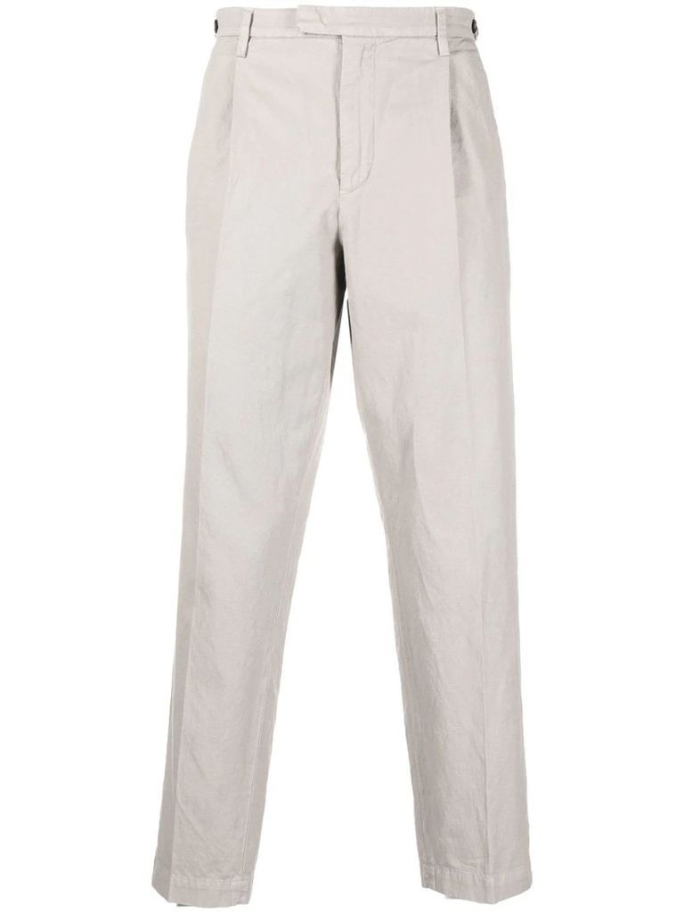 Grey Cotton Blend Trousers