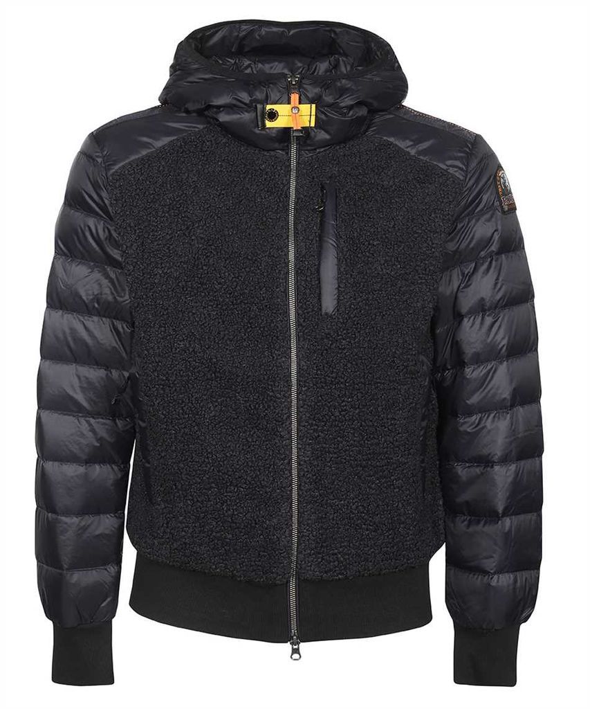 Hooded Bomber-Style Down Jacket