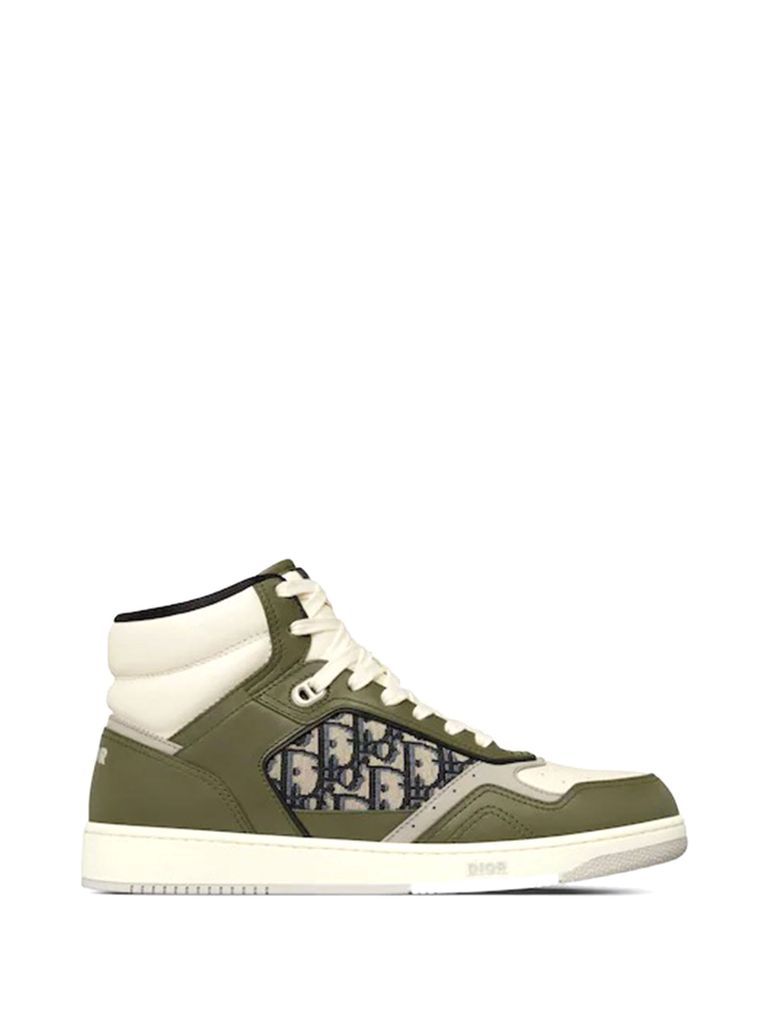 High-Top Two-Tone Sneaker With Logo