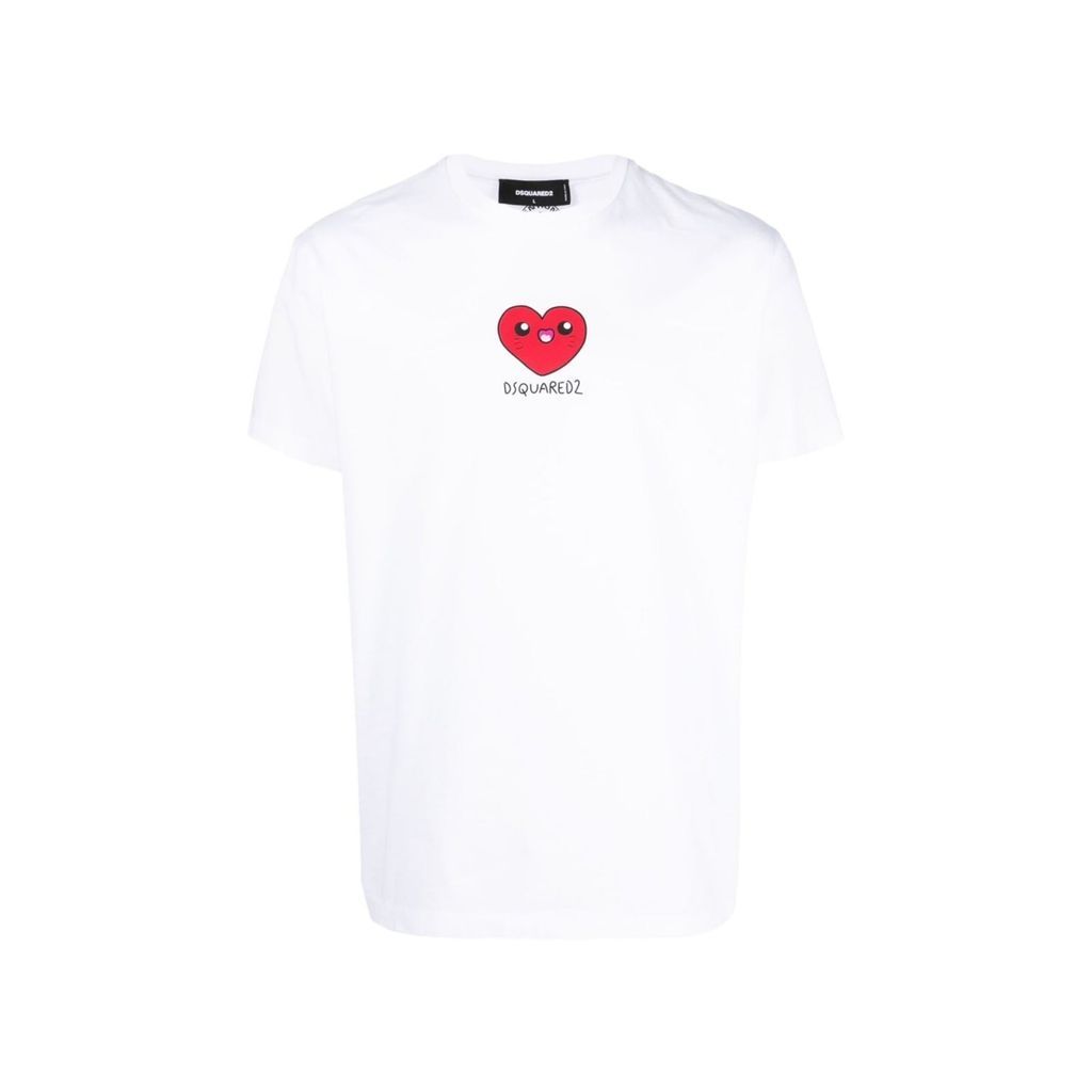 Heart Motif Cotton T-Shirt