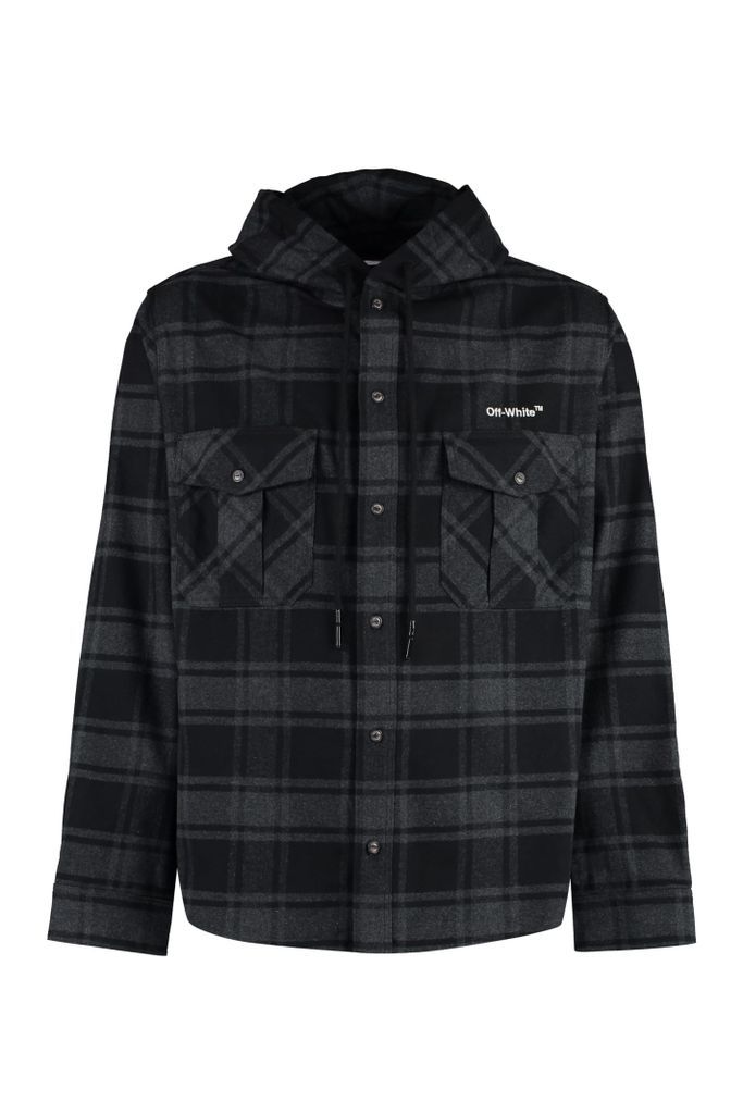 Hooded Checked Overshirt