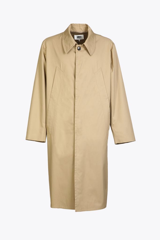 Impermeabile Beige Cotton Relaxed Fit Raincoat