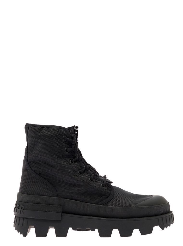 Hyke Desertyx Black Lace-Up Boots With Chunky Platform In Nylon Man