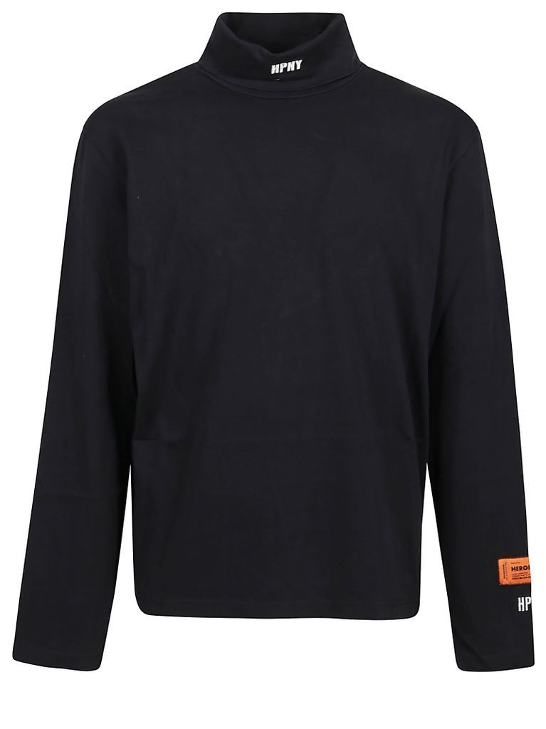 Hpny Embroidered Rollneck Long Sleeve T-Shirt