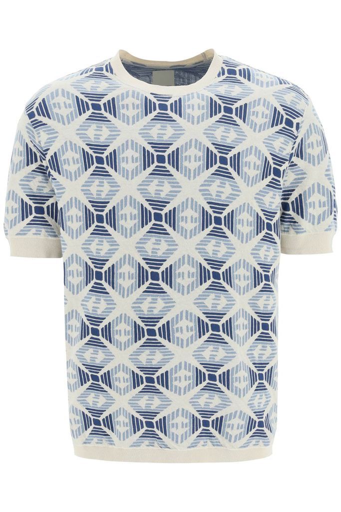 Jacquard Cotton Knit T-Shirt