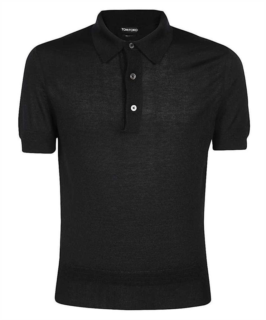 Knitted Cashmere-Silk Blend Polo Shirt