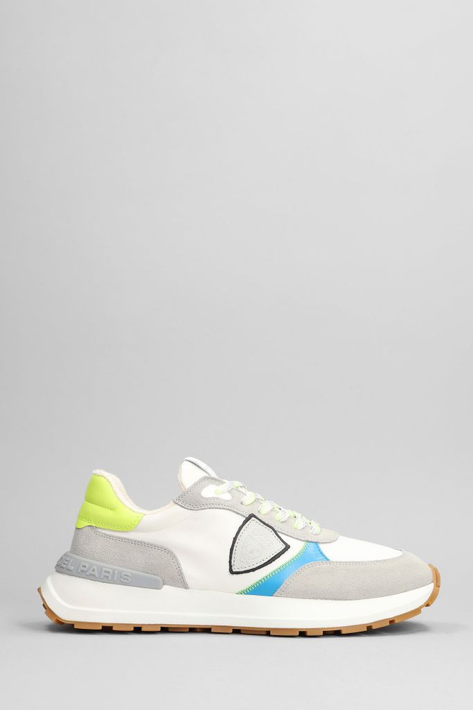 Antibes Sneakers In White Suede And Fabric