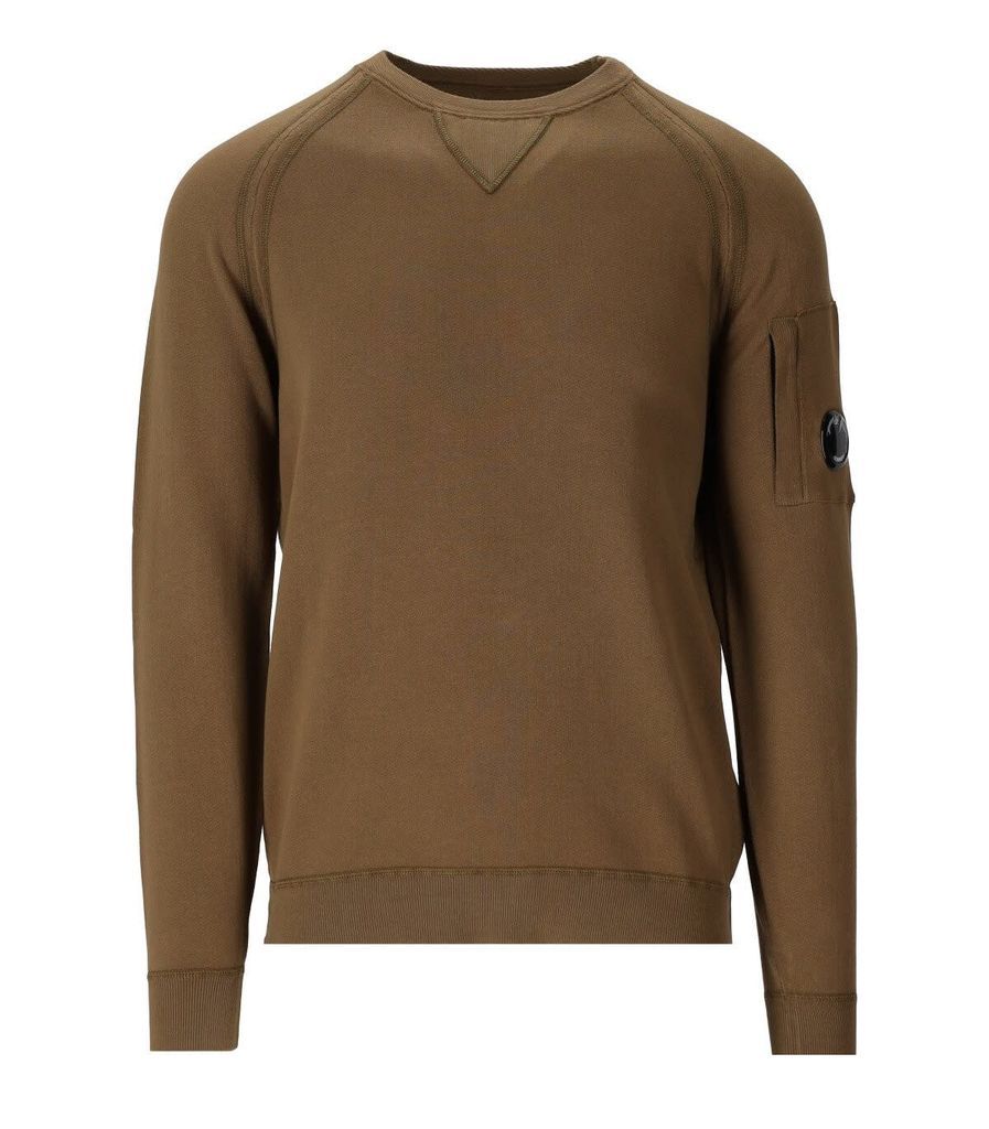 Light Terry Knitted Brown Crewneck Jumper