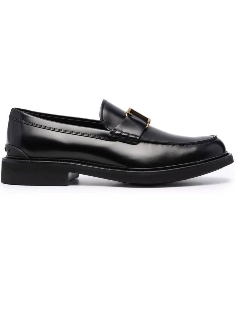 Loafers In Black Semi-Shiny Leather