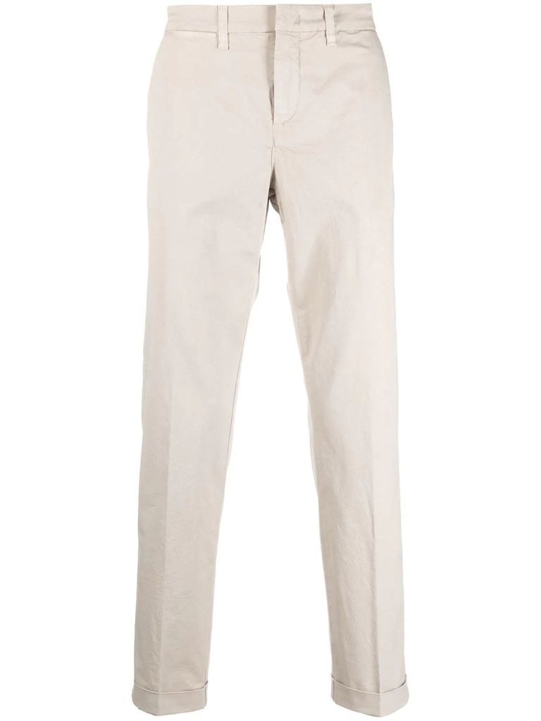 Light Beige Stretch-Cotton Trousers