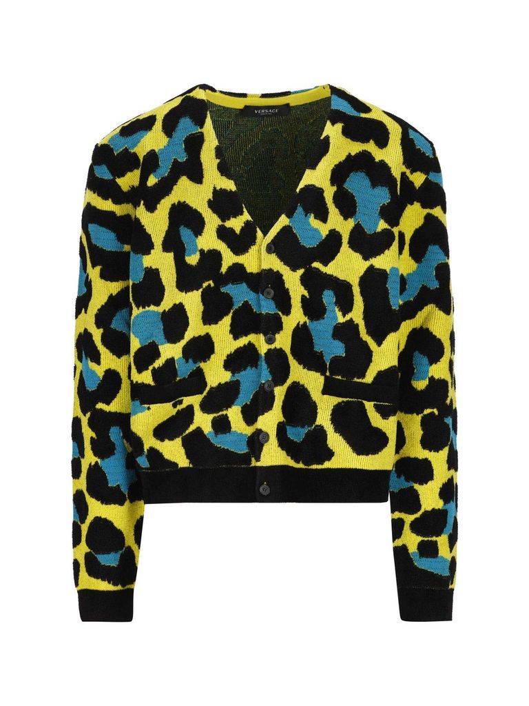 Leopard Pattern Button-Up Cardigan