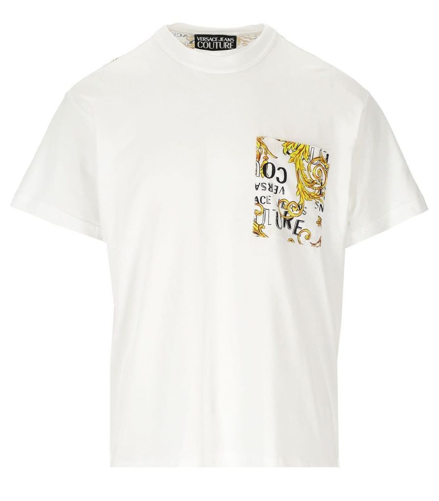Logo Baroque Pocket White T-Shirt