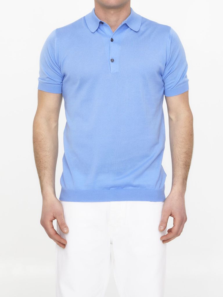 Light-Blue Cotton Polo Shirt
