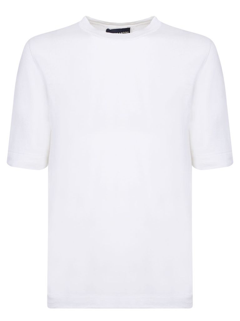Linen And Cotton Blend White T-Shirt