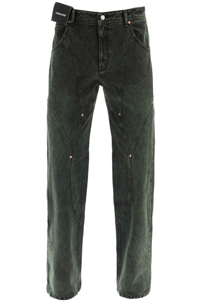 Lived-In Effect Wide Leg Jeans