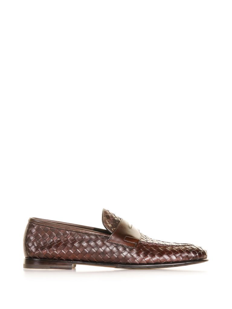 Loafer In Woven Leather With Band