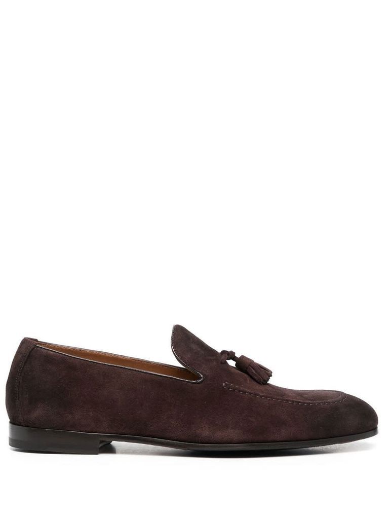 Loafer With Tassels In Brown Suede