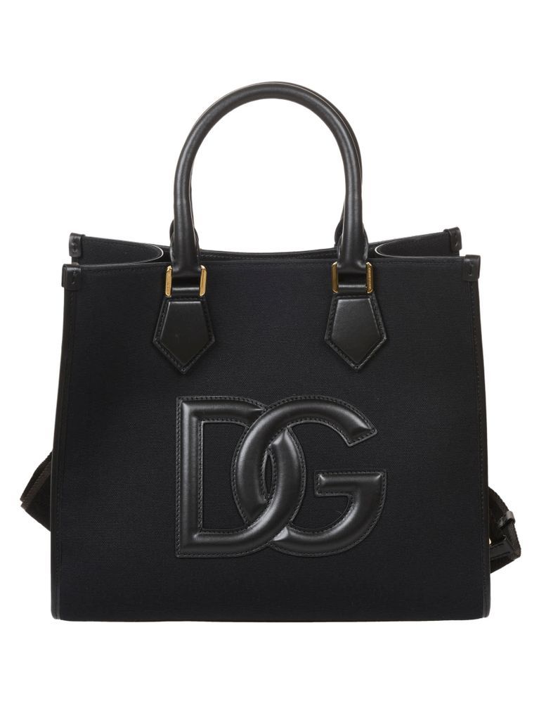 Logo Patched Top Handle Tote
