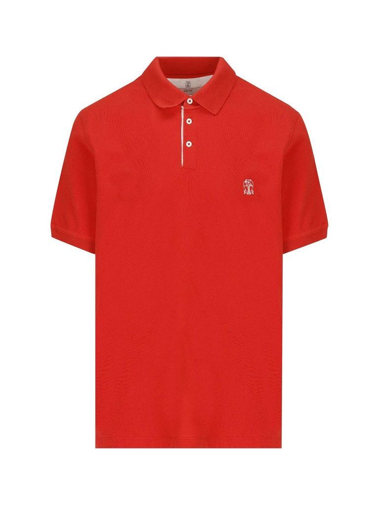Logo Embroidered Short-Sleeved Polo Shirt