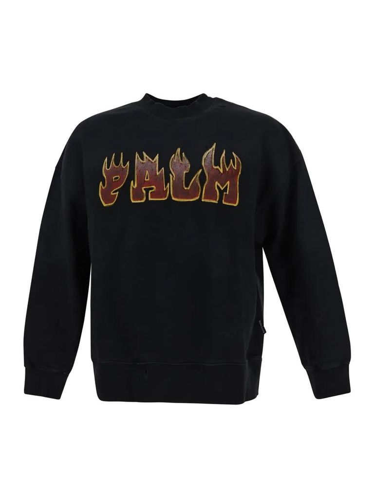Logo Flames Vint Crew Sweatshirt
