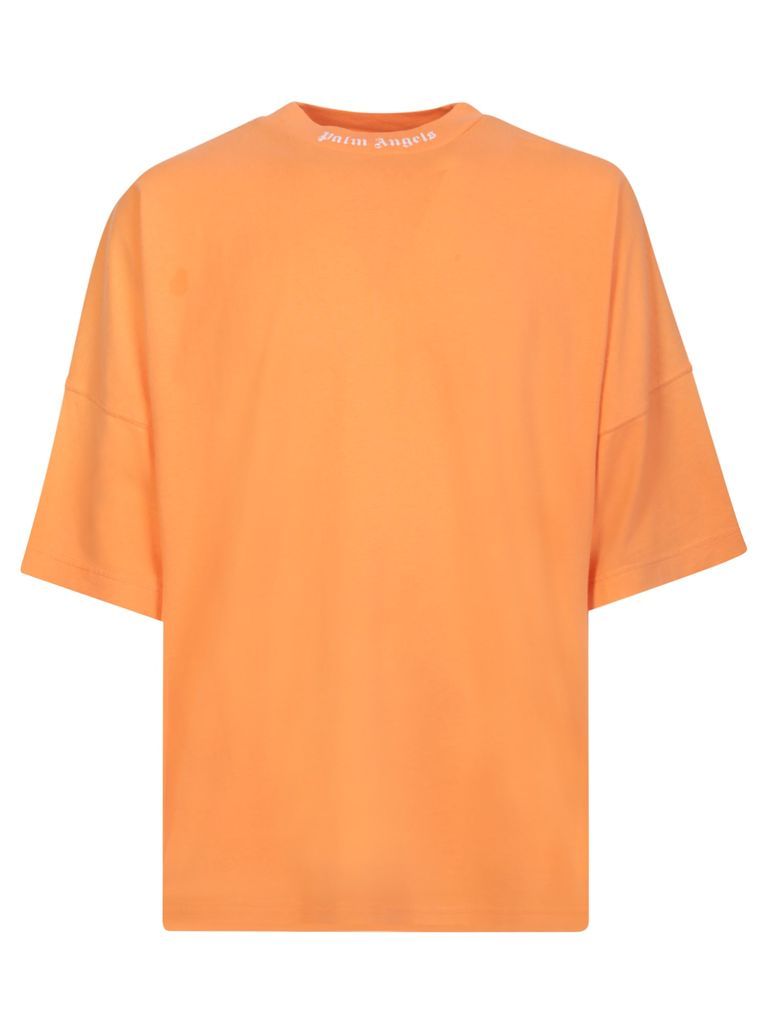 Logo Neck Orange Oversize T-Shirt