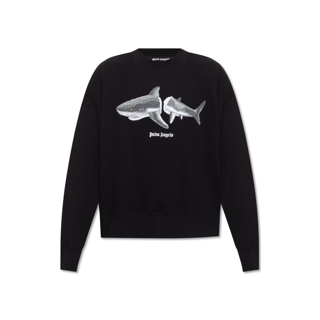 Logo Shark Print Sweatshirt
