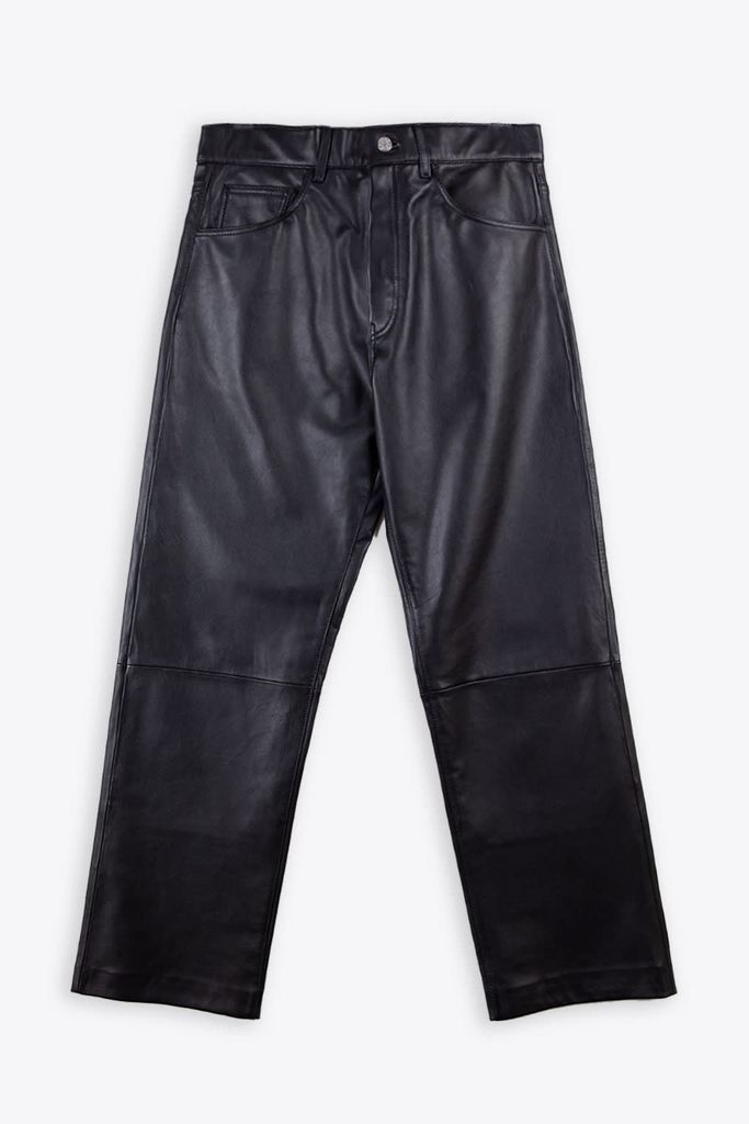 Loose Leather Black Leather Loose Pant - Loose Leather Pant