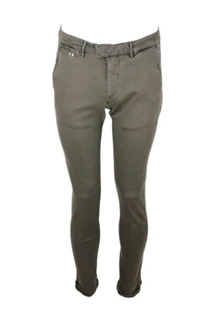 Luis Slim Trousers In Stretch Cotton Gabardine