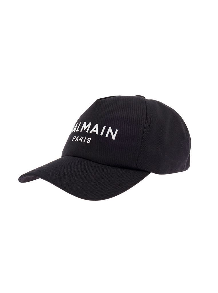 Mans Black Cotton Hat With Logo