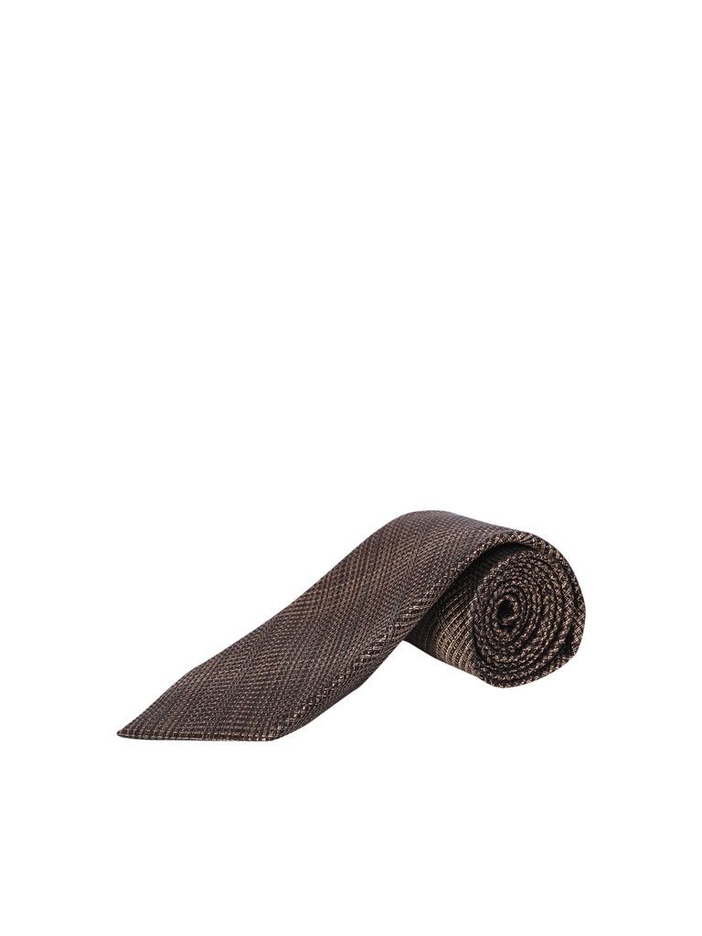 Micro-Patterned Black And Beige Tie