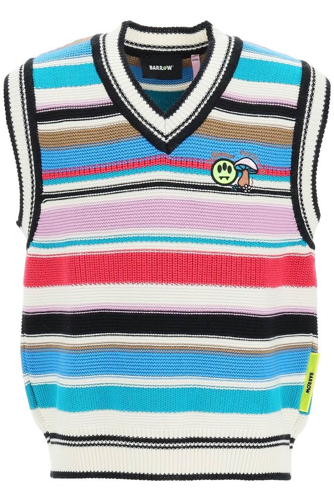 Multicolored Striped Knit Vest