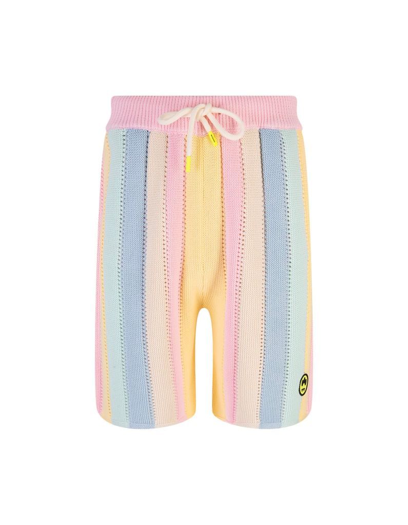 Multicolor Striped Knit Bermuda Shorts