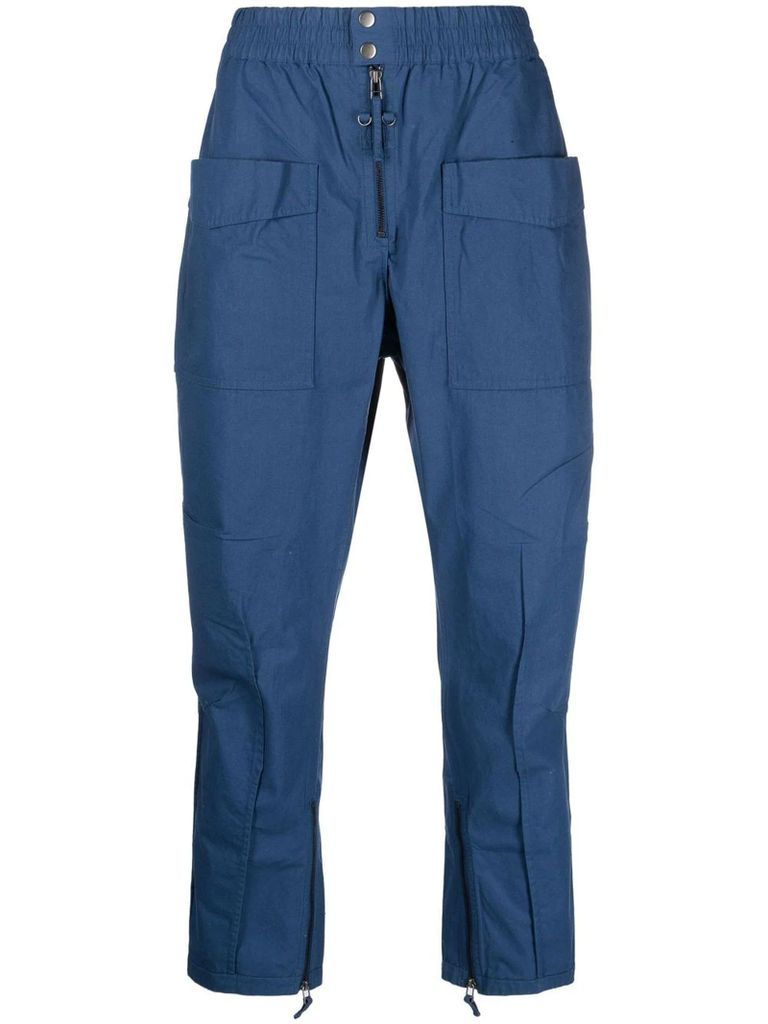 Navy Blue Cotton Cargo Trousers
