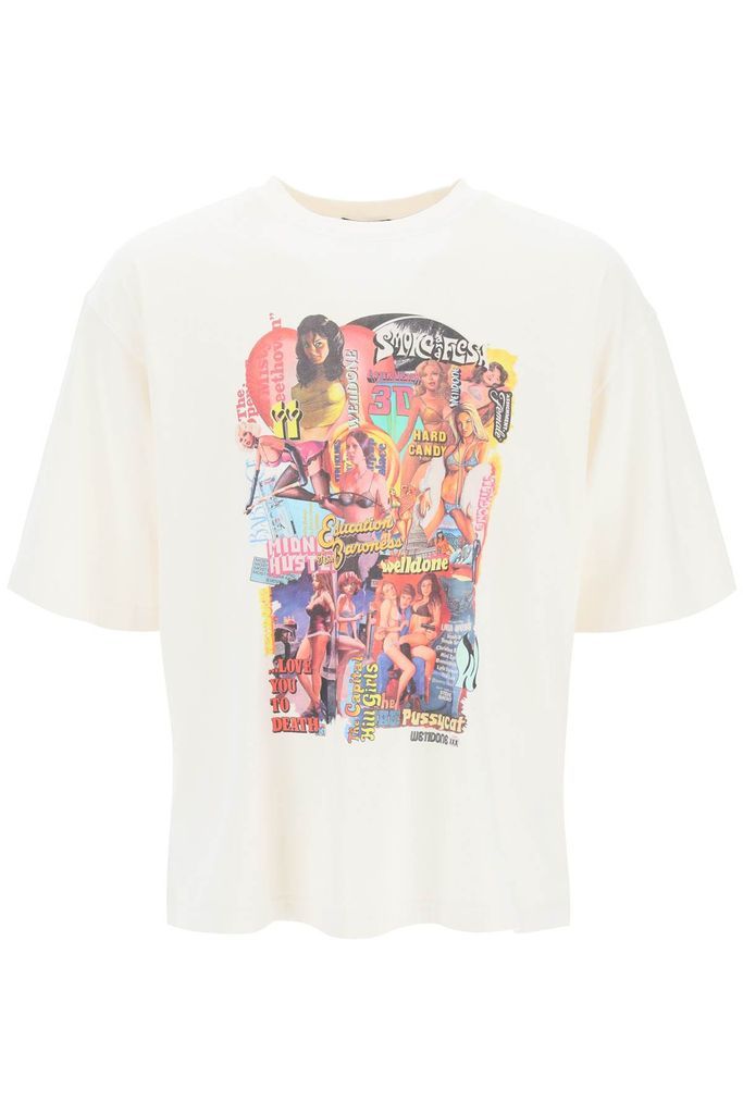 New Movie Collage Print Oversized T-Shirt