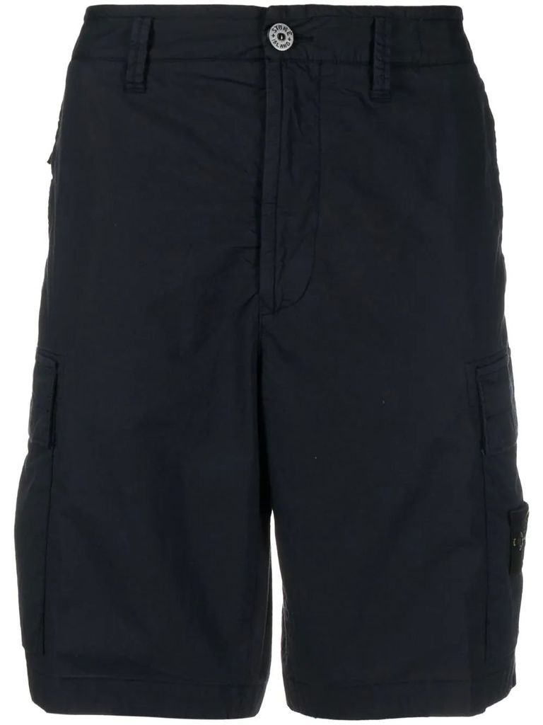 Navy Blue Cargo Bermuda Shorts
