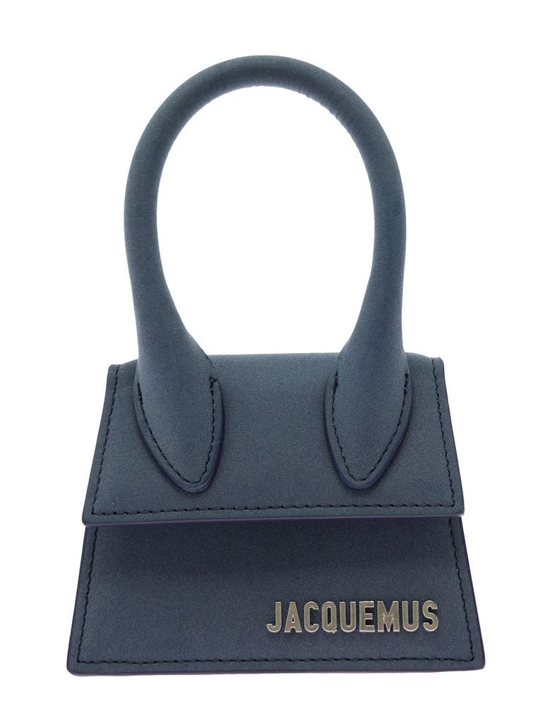 Navy Blue Le Chiquito Homme Bag In Leather Man