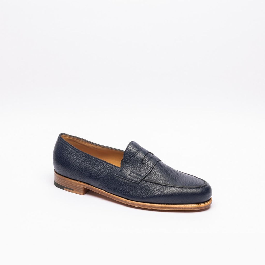 Navy Deer Leather Loafer