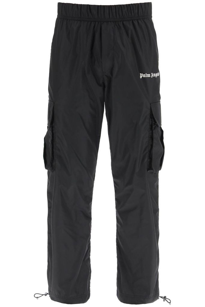 Nylon Cargo Pants With Side Contrast Track Bands