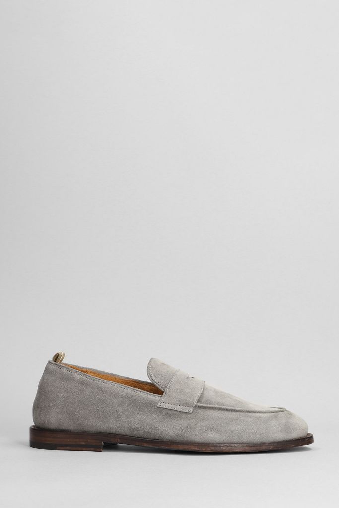 Opera-001 Loafers In Grey Suede