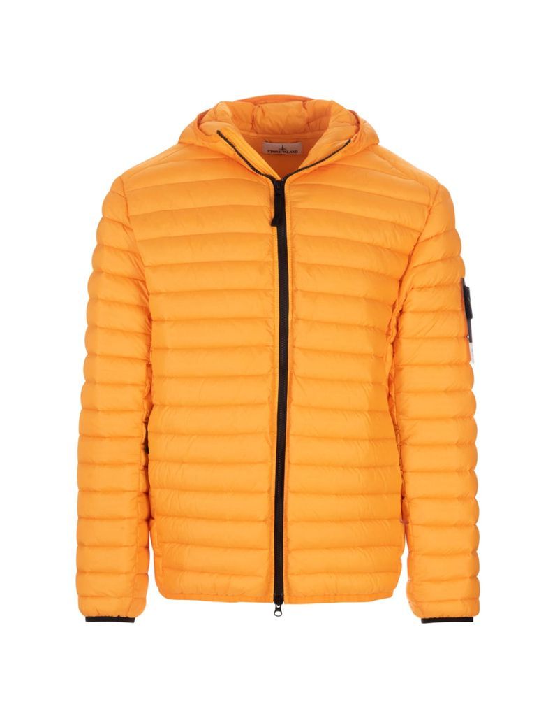 Orange Quilted Down Jacket