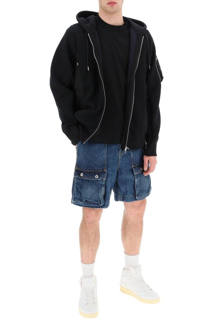 Oversized Zip-Up Hoodie With Nylon Inserts